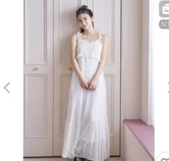 LILY BROWN ワンピース 25春夏 パッチワークレースぺプラムワンピース