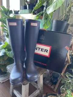 HUNTER 長靴 バックル付き 箱あり 色AUB