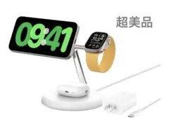 【超美品】Belkin 3-in-1 ワイヤレス充電スタンド ホワイト