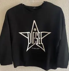 DIESELブラック裏起毛トレーナー星型ロゴSサイズ
