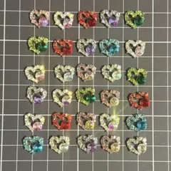 【新品】デコパーツ ネイルパーツ ハート ビジュー キラキラ 30個 まとめ売り