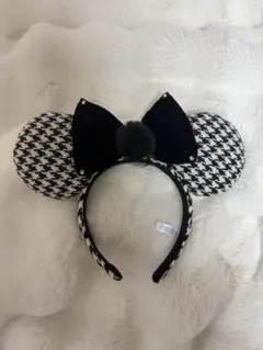 ミニーマウス風カチューシャ ハウンドトゥース