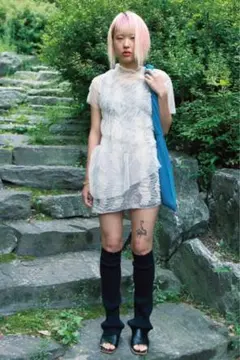 PERVERZE Bias Shirring Tule Tee 黒のサムネイル