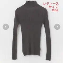 SENSE OF PLACE★ストレッチリブハイネックセーター チャコールグレー