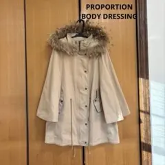 ポンチョ風コート　ケープコート　リアルファー　春秋 サイズ3