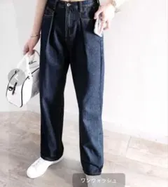 【新品未使用】クラシカルエルフ♡ワンウォッシュネイビー♡ハイウエストデニムМ