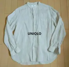 UNIQLO リネン バンドカラーシャツ 長袖 ベージュのサムネイル