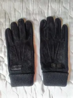 EWIN スエードニット手袋 黒