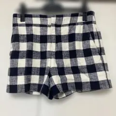 匿名配送　ZARA レディース　コットンリネンサマーツィード　ショートパンツ　Ｍのサムネイル