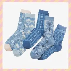 ⭐️お得セット⭐️5足組 靴下 花柄 プレゼント 中丈 ソックス　23〜25センチ
