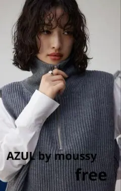 AZUL by MOUSSY グレー ニットベスト FREEサイズ