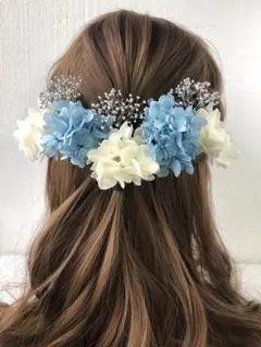 UB 水色　髪飾り　ドライフラワー　卒業式　結婚式　前撮り　成人式　袴　ドレス