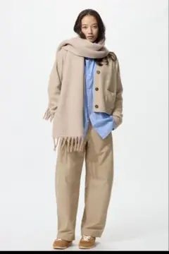 UNIQLO ベージュ ジャージーバレルレッグパンツ XS