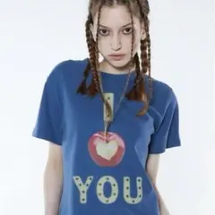 新品　LUV IS TRUE 半袖Tシャツ　グランジ　スタッズ　Y2K ブルー