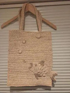 美品 ほぼ未使用 Sulci(スルスィ) ラフィア トートバッグ 魚モチーフ 