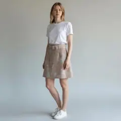 A3052*JILL STUART*ミニスカート*花柄*M*ピンク系*裏地のサムネイル