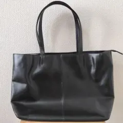 ユナイテッドアローズグリーンレーベル　レザートートバッグ　黒　ブラック　本革