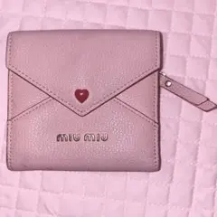 miu miu 三つ折り財布 ピンクベージュ マドラスラブ ラブレター 廃盤