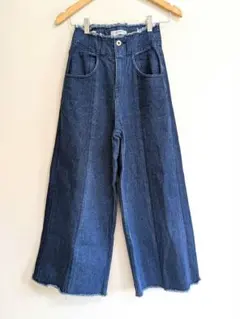 BACK NUMBER バックナンバー 切替ワイドデニムパンツ　Sサイズのサムネイル