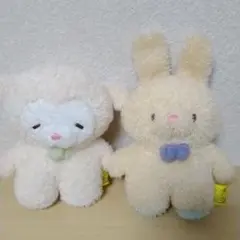 ★販売終了品　サンレモン ふわふわたっとん ぬいぐるみ ひつじ うさぎ2点セット