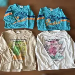 100cm 長袖4枚セット　おそろい2セット