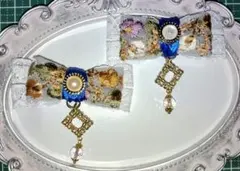 ハンドメイドヘアピン インド刺繍リボン