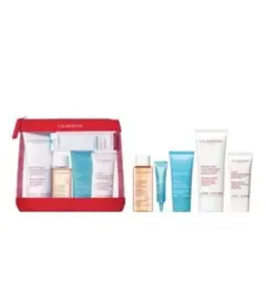 新品未使用☆クラランス トラベルキット 保湿セット 5点 飛行機のポーチ付き