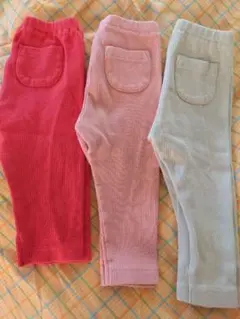 ユニクロベビー80サイズリブレギンス３枚まとめ売り