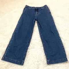 良品計画 ストレートデニム ワイドジーンズ L 青 カジュアル シンプル 美品