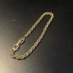 極美品 ジバンシー ブレスレット ロープチェーン ツイスト ビンテージ ロゴ 金