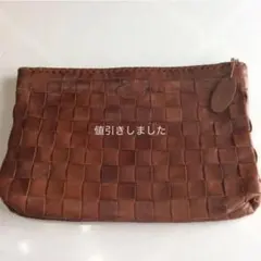 メンズIBIZAセカンドバッグ(日本のハンドメイドの会社) 皮製品 編み込み