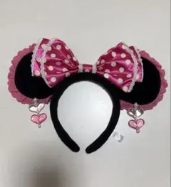 ディズニー ミニー カチューシャ 水玉 ピンク 廃盤品
