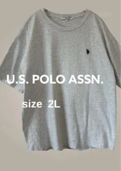 U.S. POLO ASSN. グレー Tシャツ 半袖 2L トップス　メンズ