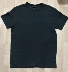 H&M ダークグリーン クルーネック ニットTシャツ