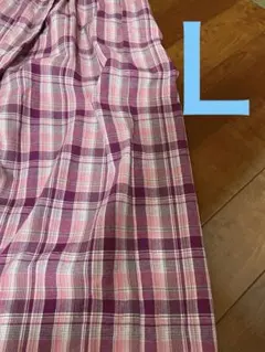 studio CLIP チェック　タックパンツ Lサイズ　ピンク　夏