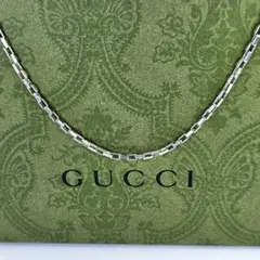 超美品】GUCCI レクタングル チェーン ネックレス 男女兼用 SV925