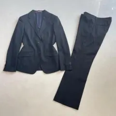 美品 オリヒカ スーツ セットアップ ジャケット パンツ 9号 洗える 黒