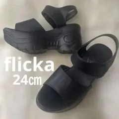 フリッカ✨厚底サンダル✨ブラック✨Lのサムネイル