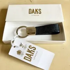 未使用 DAKS 牛革キーホルダー ネイビー キーリング 本革のサムネイル