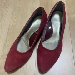 fitfit 赤 スエード パンプス