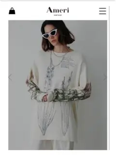 VINTAGE ILLUSTRATION PRINT KNIT TOP