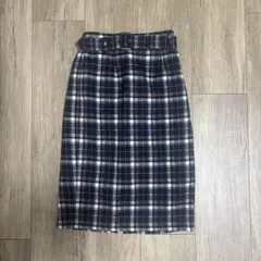 INGNI ネイビー系チェック タイトスカート ベルト付き