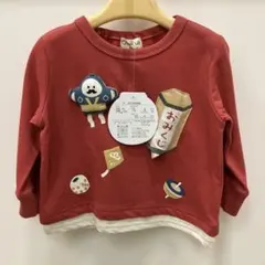 新品 ダルマ 正月 おみくじ 赤 トレーナーchum up 80cm