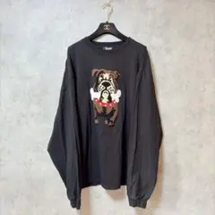kutir ブルドッグ 刺繍 スウェット トレーナー