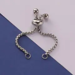 ブレスレットアジャスター ステンレス スライドボール ハンドメイド 1点
