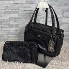 2点セット　ANGEL GINZA ハンドバッグ　日本製　ハンドメイド　黒