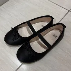 Ｈ＆Ｍ　バレエシューズ ブラック リボン付き 16cm