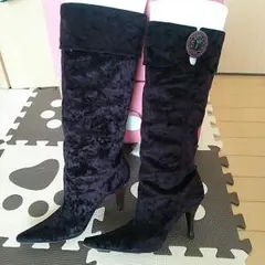 JILL STUART ベロアロングブーツ