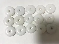 ホワイトジェード コイン(ドーナツ)30×30mm 15個