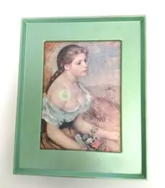 名画 デニス・ポール・ノワイエ「日傘の下の友人」額装 アート 絵画 夏